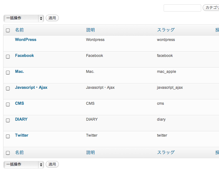 wp_list_categoriesで、パラメータ「use_desc_for_title=false」がうまく作動しないから「title=false」としたら動いた